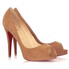 Christian Louboutin Very Prive 120mm Peep Toe Lodičky Camel