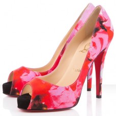 Christian Louboutin Very Prive 120mm Peep Toe Lodičky Růžové