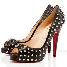 Christian Louboutin Very Prive 120mm Peep Toe Lodičky Černé Christian Louboutin Very Prive 120mm Peep Toe Lodičky Černé