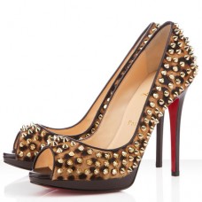 Christian Louboutin Yolanda Spikes 120mm Peep Toe Lodičky s Leopardím vzorem Christian Louboutin Yolanda Spikes 120mm Peep Toe Lodičky s Leopardím vzorem
