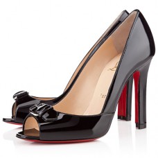 Christian Louboutin Openbelt 100mm Peep Toe Lodičky Černé