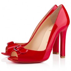 Christian Louboutin Openbelt 100mm Peep Toe Lodičky Červené
