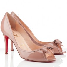 Christian Louboutin Milady 80mm Peep Toe Lodičky Tělová kůže