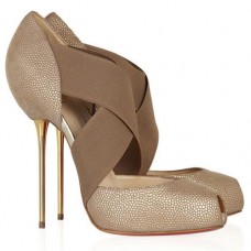 Christian Louboutin Big Dorcet 120mm Peep Toe Lodičky Béžové Christian Louboutin Big Dorcet 120mm Peep Toe Lodičky Béžové