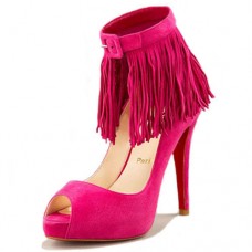Christian Louboutin Krátké boty Tina Fringe 120mm Zvláštní příležitosti Růžové Christian Louboutin Krátké boty Tina Fringe 120mm Zvláštní příležitosti Růžové