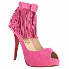 Christian Louboutin Krátké boty Tina Fringe 120mm Zvláštní příležitosti Růžové Christian Louboutin Krátké boty Tina Fringe 120mm Zvláštní příležitosti Růžové