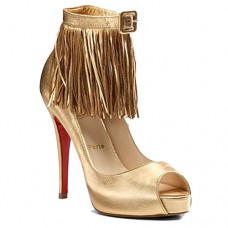 Christian Louboutin Krátké boty Tina Fringe 120mm Zvláštní příležitosti Zlaté Christian Louboutin Krátké boty Tina Fringe 120mm Zvláštní příležitosti Zlaté
