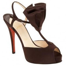 Christian Louboutin Ernesta T-strap 100mm Speciální příležitosti Hnědá Christian Louboutin Ernesta T-strap 100mm Speciální příležitosti Hnědá