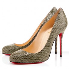 Christian Louboutin Fifi 100mm Lodičky Zlaté