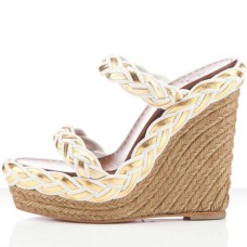 Christian Louboutin Cadena Tresse 140mm klínky bílé Christian Louboutin Cadena Tresse 140mm klínky bílé