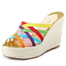 Christian Louboutin Crepon 140mm klíny vícebarevné Christian Louboutin Crepon 140mm klíny vícebarevné