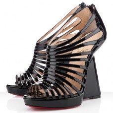 Christian Louboutin Disqueen 120mm klínky černé Christian Louboutin Disqueen 120mm klínky černé