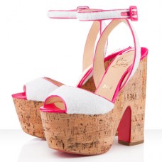 Christian Louboutin Super Dombasle 140mm klínky bílé