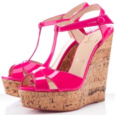 Christian Louboutin Marina Liege 140mm klínky růžové