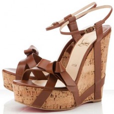 Christian Louboutin Miss Cristo 140mm klínky hnědé
