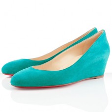 Christian Louboutin Nové Peanut 40mm Klínky Caraibes