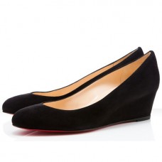 Christian Louboutin Nové Peanut 40mm Klínky Černé