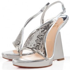 Christian Louboutin Roxy Muse 120mm klínky stříbrné Christian Louboutin Roxy Muse 120mm klínky stříbrné