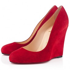 Christian Louboutin Ron Ron Zeppa 100mm klínky červené