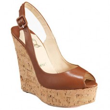 Christian Louboutin Uue Plume 140mm klínky hnědé