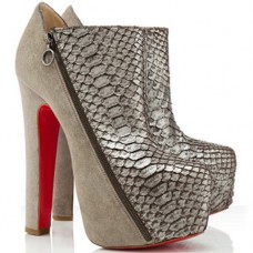 Kotníkové boty Christian Louboutin 4A 160mm v taupe barvě