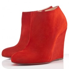 Kotníkové boty Christian Louboutin Belle Zeppa 100mm červené