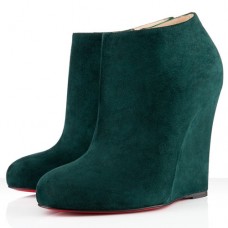 Kotníkové boty Christian Louboutin Belle Zeppa 100mm zelené Kotníkové boty Christian Louboutin Belle Zeppa 100mm zelené
