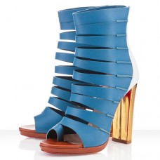 Kotníkové boty Christian Louboutin Decoupata 120mm modré