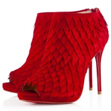Kotníkové boty Christian Louboutin Diplonana 120mm červené Kotníkové boty Christian Louboutin Diplonana 120mm červené