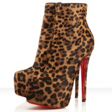 Kotníkové boty Christian Louboutin Daf Booty 160mm s leopardím vzorem