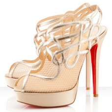 Kotníkové boty Christian Louboutin Brandaplato 140mm Platinové