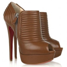 Kotníkové boty Christian Louboutin Futura 140mm Hnědé Kotníkové boty Christian Louboutin Futura 140mm Hnědé