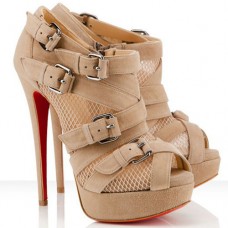 Kotníkové boty Christian Louboutin Mad Marta 140mm béžové