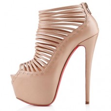 Kotníkové boty Christian Louboutin Zoulou 160mm v tělové barvě Kotníkové boty Christian Louboutin Zoulou 160mm v tělové barvě