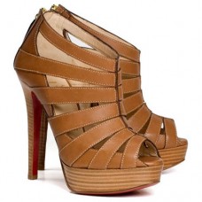 Kotníkové boty Christian Louboutin Pique Cire 140mm Hnědé Kotníkové boty Christian Louboutin Pique Cire 140mm Hnědé