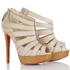 Kotníkové boty Christian Louboutin Pique Cire 140mm béžové Kotníkové boty Christian Louboutin Pique Cire 140mm béžové