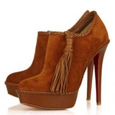 Kotníkové boty Christian Louboutin SulTaupee 140mm hnědé Kotníkové boty Christian Louboutin SulTaupee 140mm hnědé