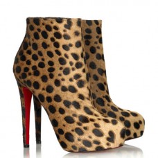 Kotníkové boty Christian Louboutin Miss Clichy 140mm s leopardím vzorem Kotníkové boty Christian Louboutin Miss Clichy 140mm s leopardím vzorem