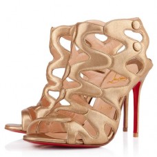 Kotníkové boty Christian Louboutin Valonana 100mm zlaté Kotníkové boty Christian Louboutin Valonana 100mm zlaté