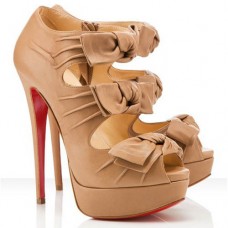 Kotníkové boty Christian Louboutin Madame Butterfly 140mm béžové