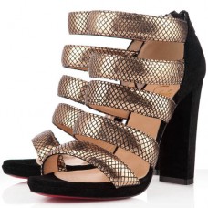 Kotníkové boty Christian Louboutin Mehari 120mm zlaté Kotníkové boty Christian Louboutin Mehari 120mm zlaté
