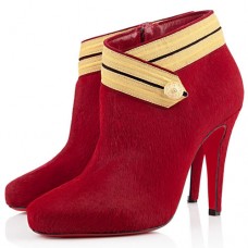 Kotníkové boty Christian Louboutin Marychal 100mm červené Kotníkové boty Christian Louboutin Marychal 100mm červené