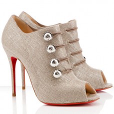 Kotníkové boty Christian Louboutin Loubout 100mm v taupe barvě