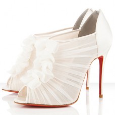 Kotníkové boty Christian Louboutin Canonita 100mm v bílé barvě