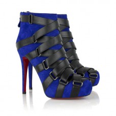 Kotníkové boty Christian Louboutin Nitoinimoi Bandage 120mm v tmavě modré barvě Kotníkové boty Christian Louboutin Nitoinimoi Bandage 120mm v tmavě modré barvě