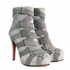 Kotníkové boty Christian Louboutin Nitoinimoi Bandage 120mm šedé Kotníkové boty Christian Louboutin Nitoinimoi Bandage 120mm šedé