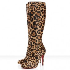 Kozačky Christian Louboutin Bourge 100mm s leopardím vzorem Kozačky Christian Louboutin Bourge 100mm s leopardím vzorem