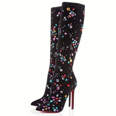 Christian Louboutin Pigalle Botta Strass 120mm Boty Černé Christian Louboutin Pigalle Botta Strass 120mm Boty Černé