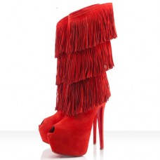 Kozačky Christian Louboutin Highness Tina 160mm červené Kozačky Christian Louboutin Highness Tina 160mm červené