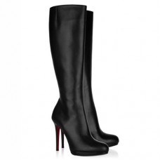 Christian Louboutin Nové Jednoduché Kozačky Botta 120mm Černé Christian Louboutin Nové Jednoduché Kozačky Botta 120mm Černé